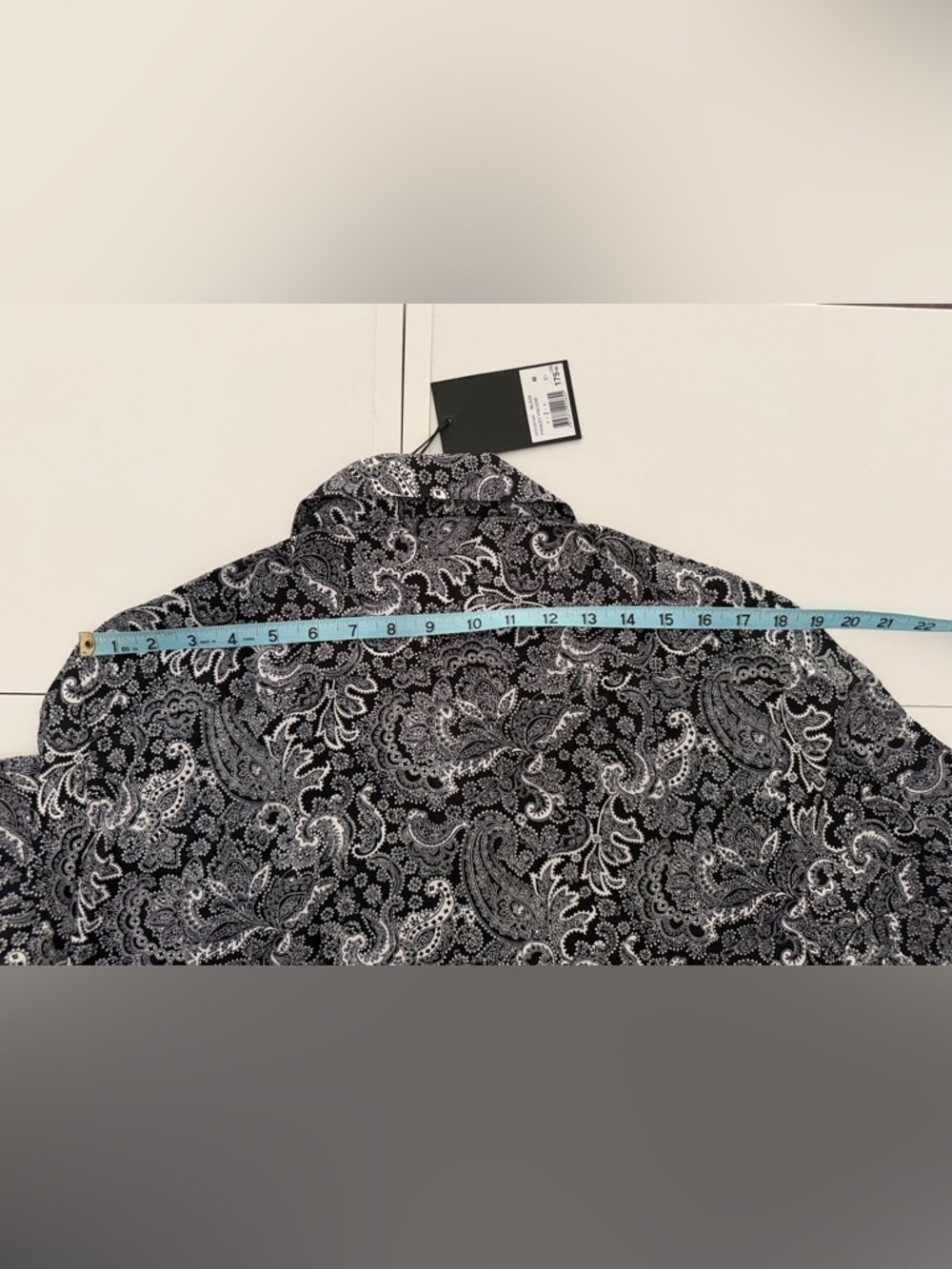 🆕The Kooples Paisley Button-Up Shirt in Viscose Black & White NWT Men’s size M - Picture 9 of 9